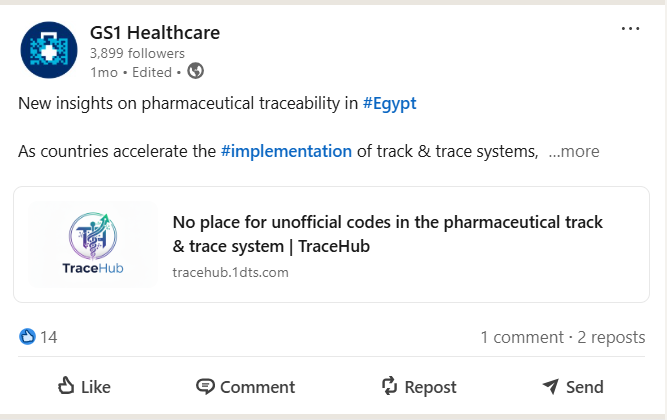 GS1 Healthcare Shares Information  Published by TraceHub